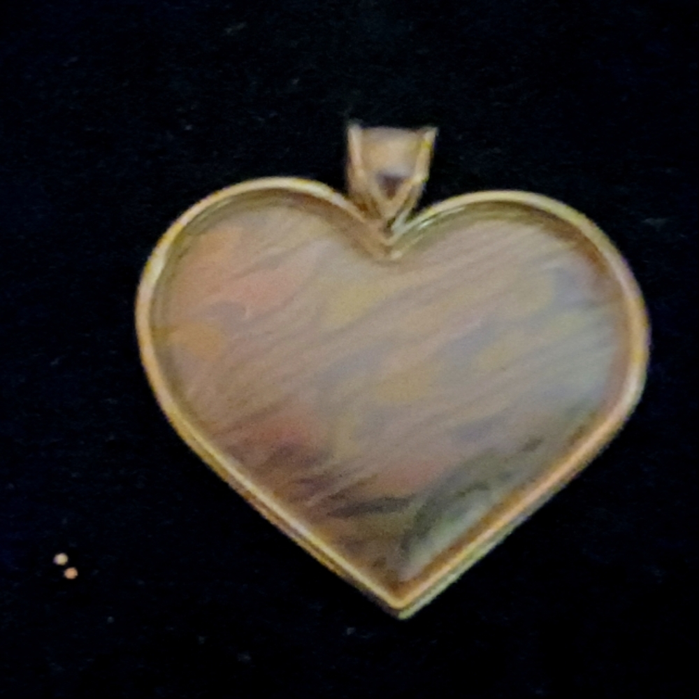 14k multicolored heart pendant